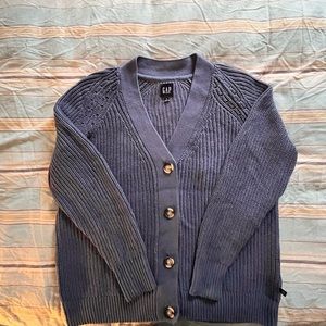 Gap Shaker Button Down Cotton Cardigan Blue Small